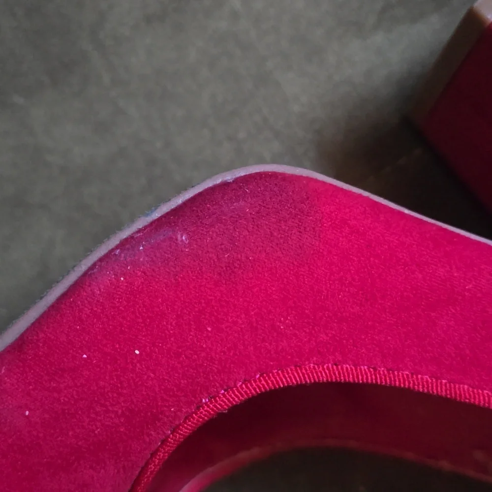 Qupid Red Suede Mary Jane Heels - Picture 7 of 7